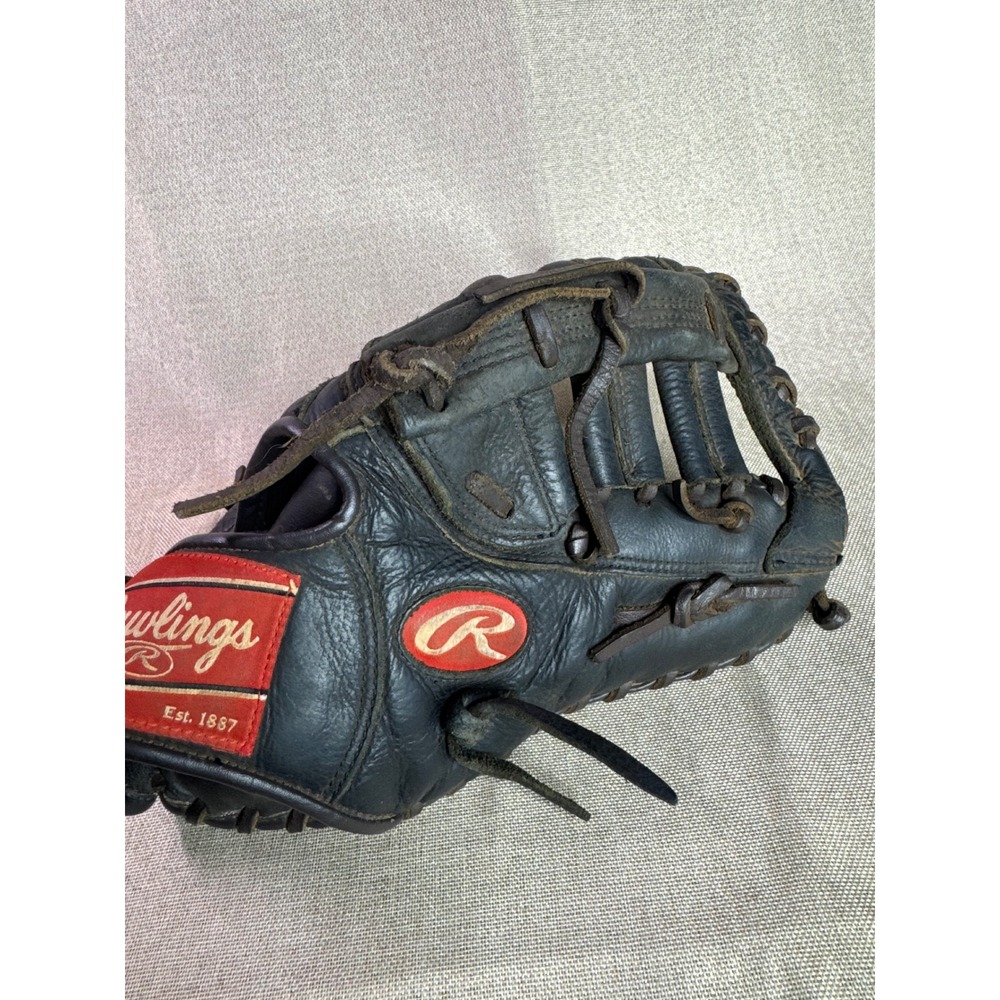 Rawlings Premium Series D125BWFB 12.5" Baseball Glove Black Leather H-Web RHT